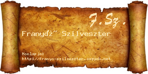 Franyó Szilveszter névjegykártya